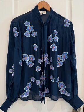 La Fuori Floral Embellished Blouse
